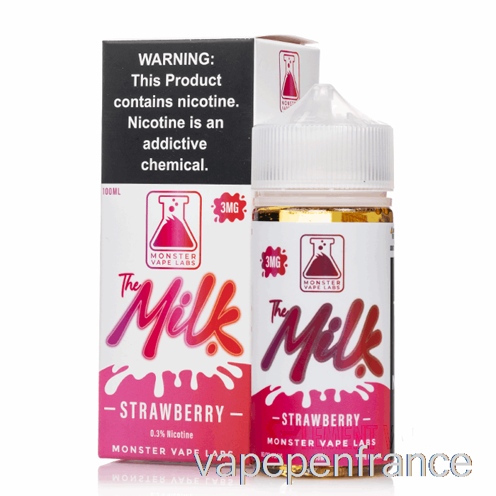 Fraise - Le Lait - Stylo Vape 100ml 6mg